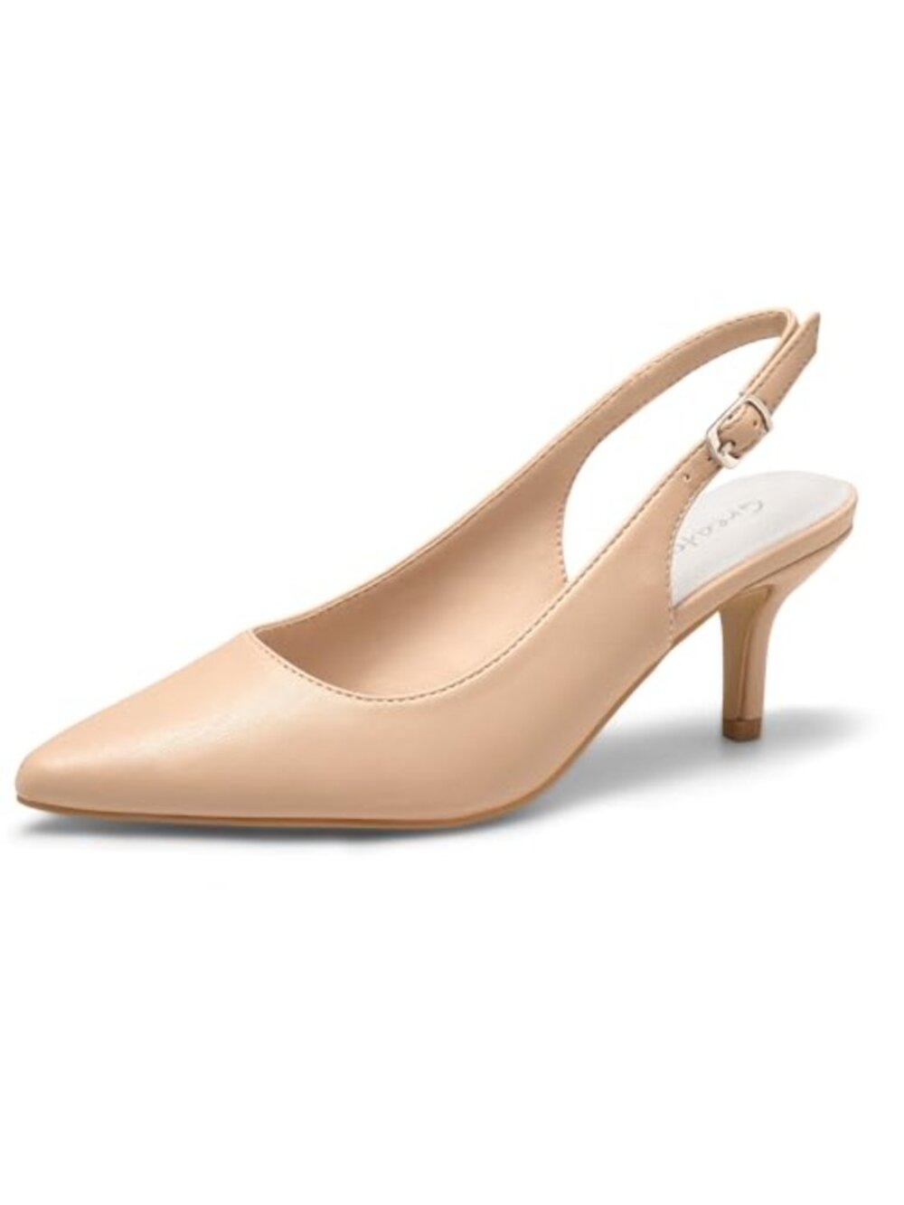 Women's Low Heel Kitten Heel Pumps Pointed Toe Slingback Dress Shoes Wedding